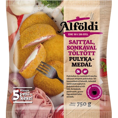 Alföldi sajttal sonkával töltött pulykamedál 750 g