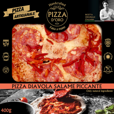 Pizza Diavola szalámi-paprikacsík (PIZZA D'ORO) 400 g